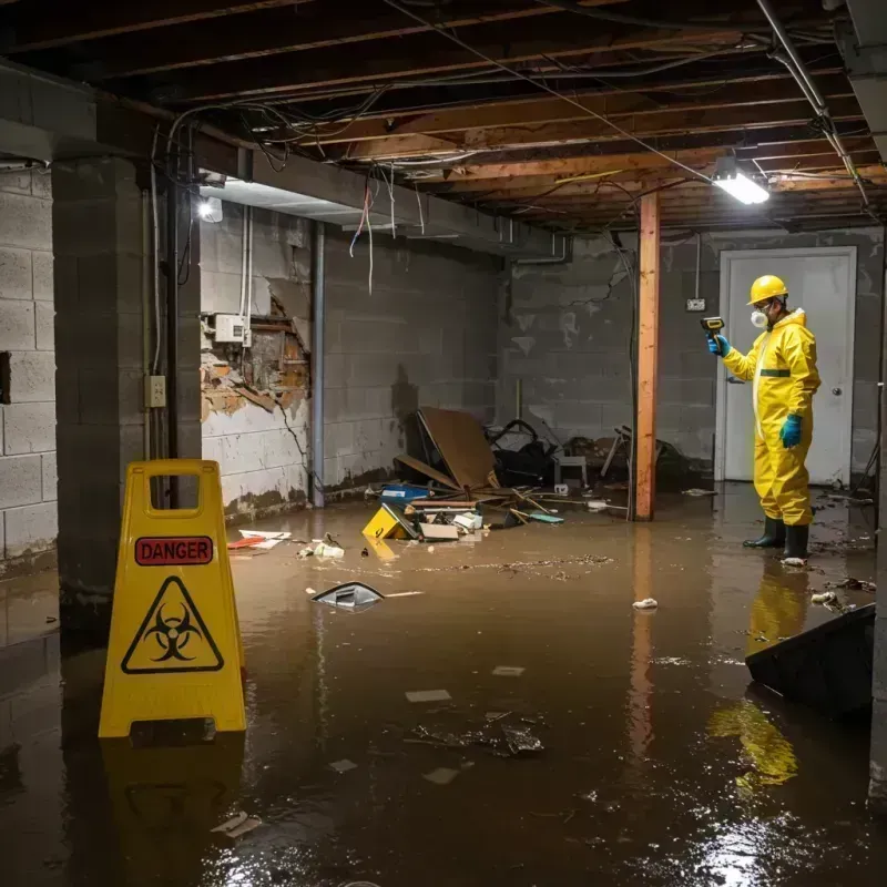 Flooded Basement Electrical Hazard in Lewistown, IL Property